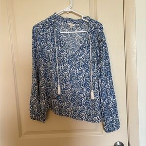 Lucky Brand Blue Floral Women's Top